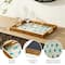 Glitzhome® Rectangle Peacock Feathers Patterned Decorative Trays Set